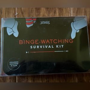 Binge watching survival kit black tin box NIP stocking stuffer gag gift date nig